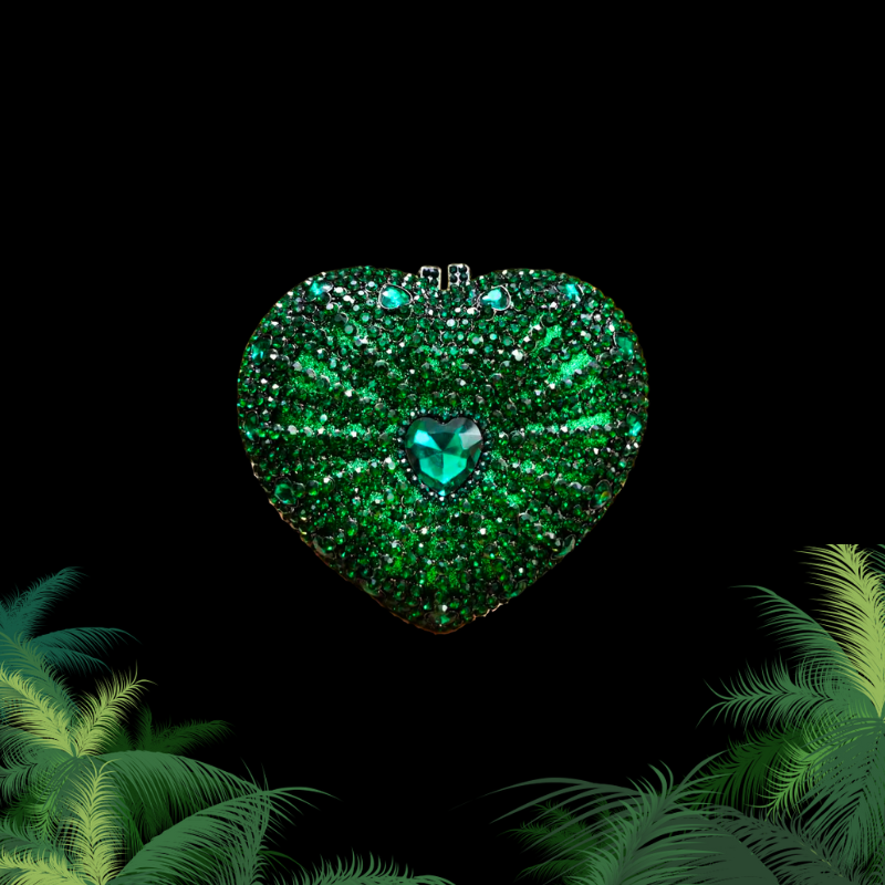 Allure Brillance Jewel Evening Bag Emerald Heart