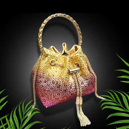 Crystal Embellished  Bucket Bag Tropical Kiss
