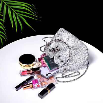 Brillance Crystal Silver Purse Evening Bag