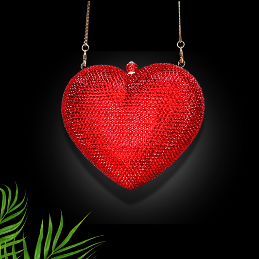 Heart-shaped Evening Bag Rhinestone