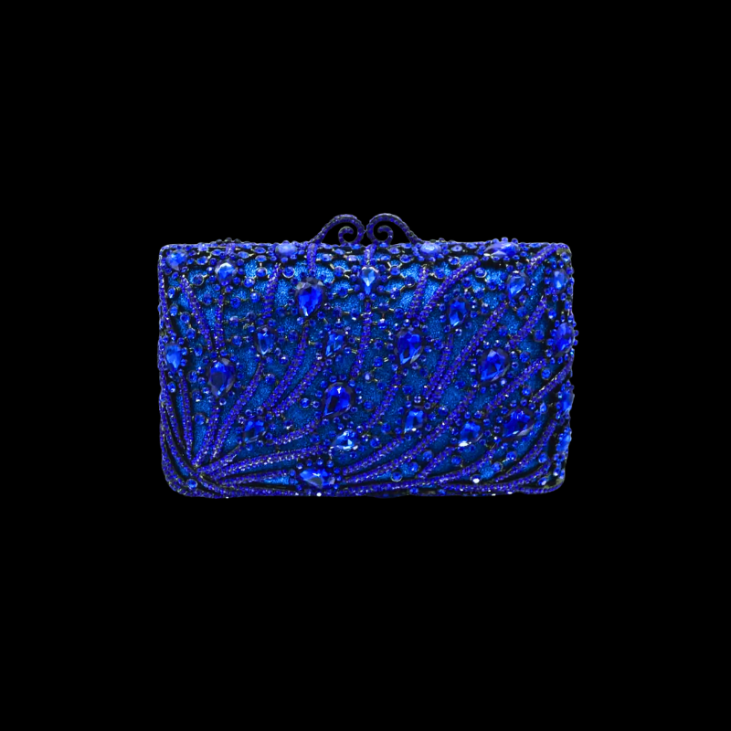 Crystal Blue jewel Evening Bag Enchanted Waves